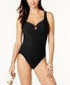 Miraclesuit Plus Size Escape Underwire Allover-slimming Wrap One-piece Swimsuit In Black
