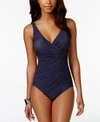 Miraclesuit Pin- Point Oceanus Allover Slimming One Piece Women's Swimsuit In Midnight
