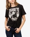 LUCKY BRAND COTTON LACE-UP T-SHIRT
