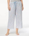 Hue Plus Size Icy Margarita Knit Capri Pajama Pants In White