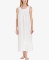 EILEEN WEST LACE-TRIMMED COTTON BALLET-LENGTH NIGHTGOWN