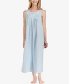 EILEEN WEST LACE-TRIMMED COTTON BALLET-LENGTH NIGHTGOWN