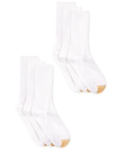 Gold Toe Women's 6-pack Casual Ribbed Crew Socks In White