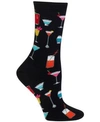 HOT SOX WOMEN'S TROPICAL DRINKS FASHION CREW SOCKS