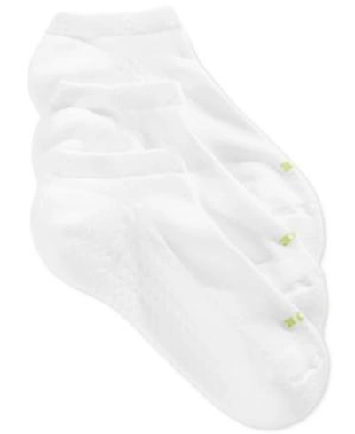 Hue Women's Air Cushion No Show 3 Pack Socks In White