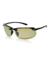 Maui Jim Banyans Polarized Wraparound Sunglasses, 73mm In Black/green