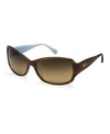 Maui Jim Women's Nalani Polarized Square Sunglasses, 61mm In Tortoise Blue/bronze Mir Pol
