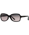 Maui Jim Cloud Break 56mm Polarizedplus2 Sunglasses In Black Shiny/grey Gradient Polar