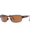 Maui Jim Polarized Black Coral Polarized Sunglasses , 249 In Black/bronze
