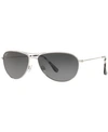 Maui Jim Sea House 60mm Polarizedplus2(r) Titanium Aviator Sunglasses In Silvery / Grey Polar