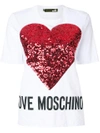 LOVE MOSCHINO sequin heart patch T-shirt,W4F1546M351712632189