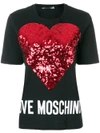Love Moschino Leopard Heart Graphic Print T-shirt