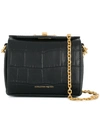 Alexander Mcqueen Nano Croc Embossed Box Bag In Black