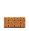 Mcm Three Fold Wallet In Visetos Original In Cognac | Cognac