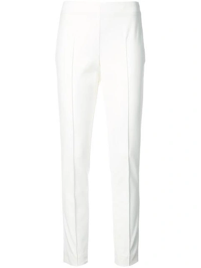 Akris Melissa Slim Techno Cotton Blend Trousers In Off White