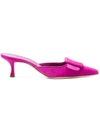 MANOLO BLAHNIK Maysale mules,MAYSALE50SUEDEPINK10712636522