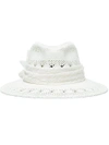 MAISON MICHEL MAISON MICHEL WHITE HENRIETTA RAFFIA HAT WITH BOW DETAIL - WEIß,100206100212554116