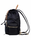 BURBERRY THE MEDIUM RUCKSACK IN TECHNICAL NYLON AND LEATHER,4016622 00100 BLACK