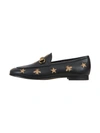 Gucci Jordaan Embroidered Leather Loafers In Black