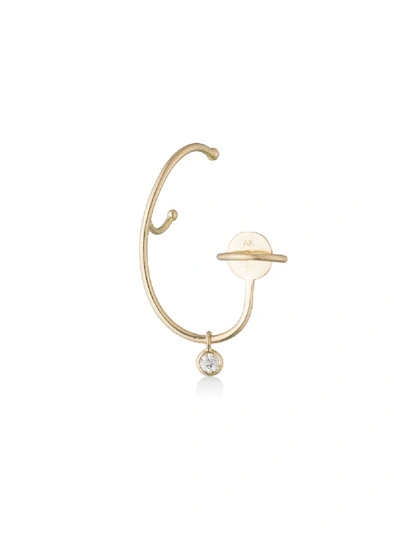 Ana Khouri Right Lily White Diamond Earring In Gold