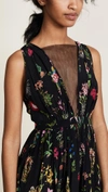 N°21 Floral-print Sheer-panel Silk Maxi Dress In Multi