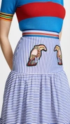 STELLA JEAN MAXI TIERED SKIRT WITH PARROTS