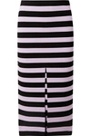 PROENZA SCHOULER STRIPED STRETCH-KNIT MIDI SKIRT