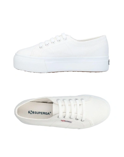 Superga 40mm Carodaur Platform Leather Trainers In White