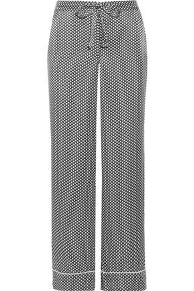 Kate Moss Equipment Woman Printed Washed-silk Pyjama Trousers Black