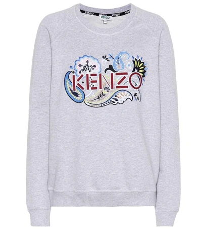 Kenzo 刺绣棉质运动衫 In Grey