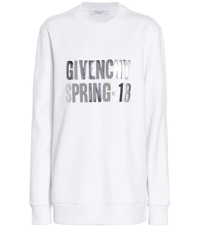 Givenchy 贴花棉质针织运动衫 In White