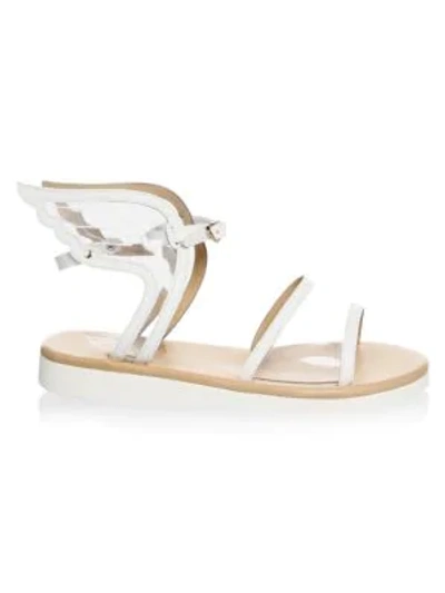 Ancient Greek Sandals Fun Ikaria Leather Gladiator Sandals In White