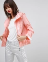 LOVE MOSCHINO A-LINE WIND JACKET - PINK,WH59180T8373L61