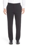 HART SCHAFFNER MARX FLAT FRONT SOLID STRETCH WOOL TROUSERS,52222159808Q