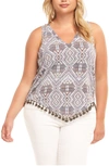 Tart Emory Tassel Fringe Tank In Multi Geo Lattice Swatch
