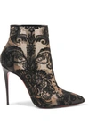CHRISTIAN LOUBOUTIN GIPSY 100 GUIPURE LACE ANKLE BOOTS