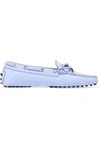 Tod's Gommino Embellished Suede Loafers In Blue