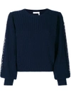SEE BY CHLOÉ EMBROIDERED KNIT JUMPER,CHS18SMP2056012630360