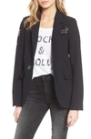 Zadig & Voltaire Very Bis Button-less Embellished Jacket In Marine