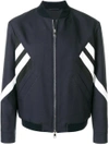 Neil Barrett Striped Bomber Jacket In Blue