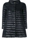 Herno Nylon Three Quarter-sleeve Down Coat In Black