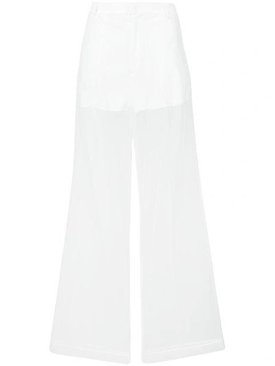 Givenchy Transparent Flared Trousers In 100 White