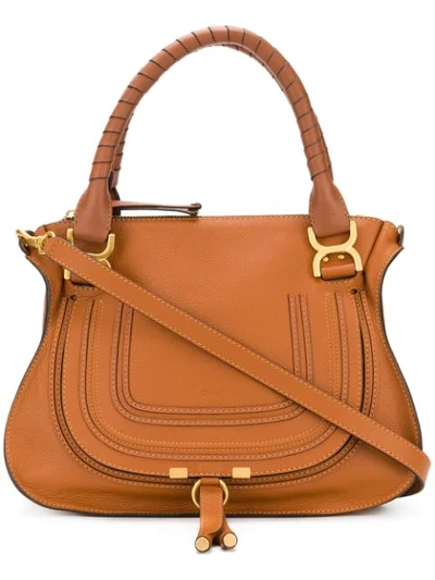 Chloé Marcie Small Double Carry Tote In Tam