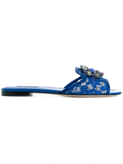 DOLCE & GABBANA RAINBOW LACE BROOCH-DETAIL SANDALS,CQ0023AG66712633965