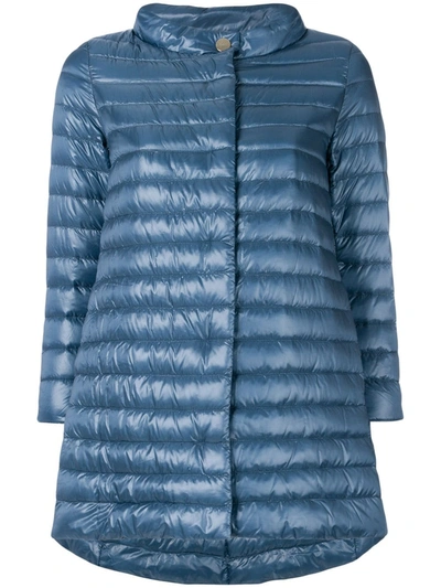 Herno Midi Padded Jacket In Blue