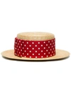MIU MIU Polka Dot Boater Hat,5HC1152BR812551980