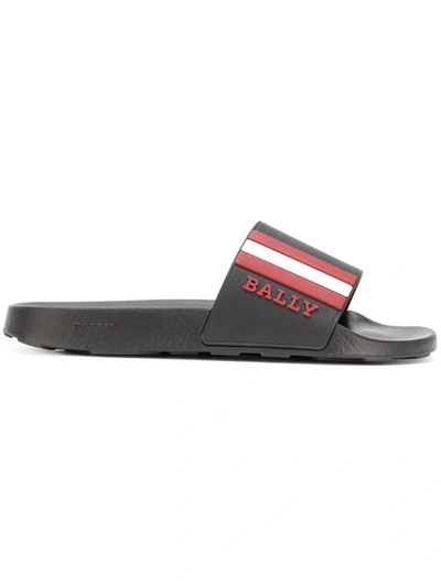 Bally Saxor Slide Sandal In Black/red