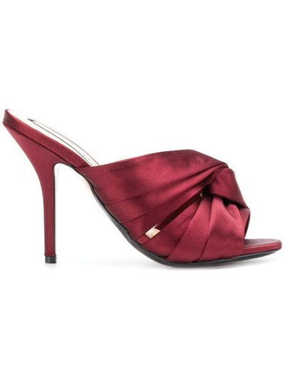 N°21 Twisted Bow Sandals In Red