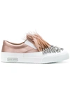 MIU MIU feather slip-on sneakers,5S926AF005H3J2W12634765