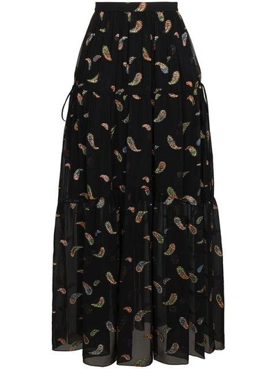 Chloé Paisley Maxi Skirt - Black